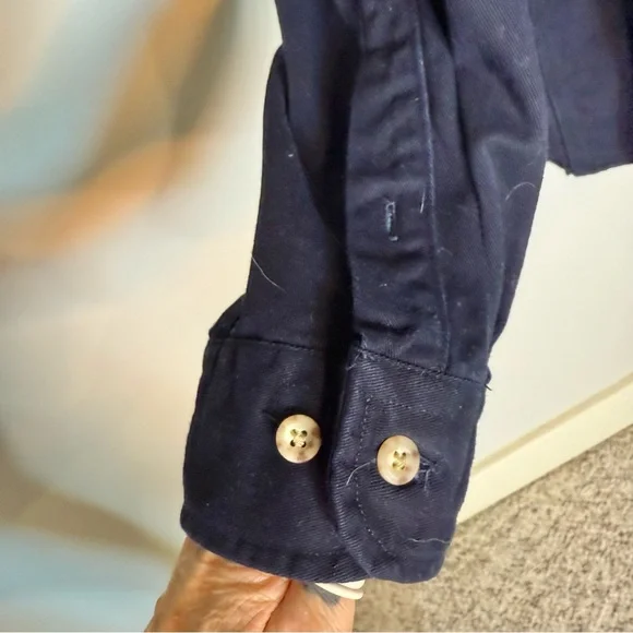 CARHARTT Men’s Navy Blue Oakman Work Thick Button Down Shirt DCT Logo Size 2XL - Picture 7 of 11